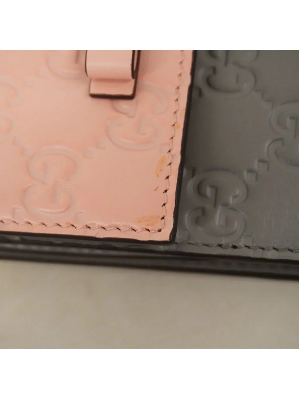 ★SOLD★ Gucci Wallet Guccissima Leather Gray Pink Champagne Gold - Picture 5 of 7